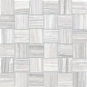 2 X 2 In Basketweave Eramosa Ice Matte Glazed Porcelain Mosaic