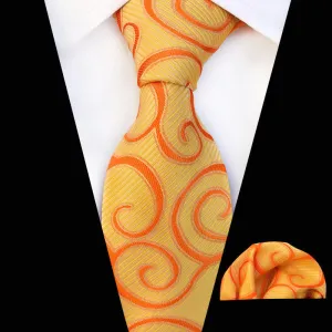 2Pcs Men's Rolled Vines Floral Necktie Set