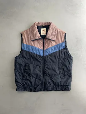 70's Crest Quilted Vest [L]