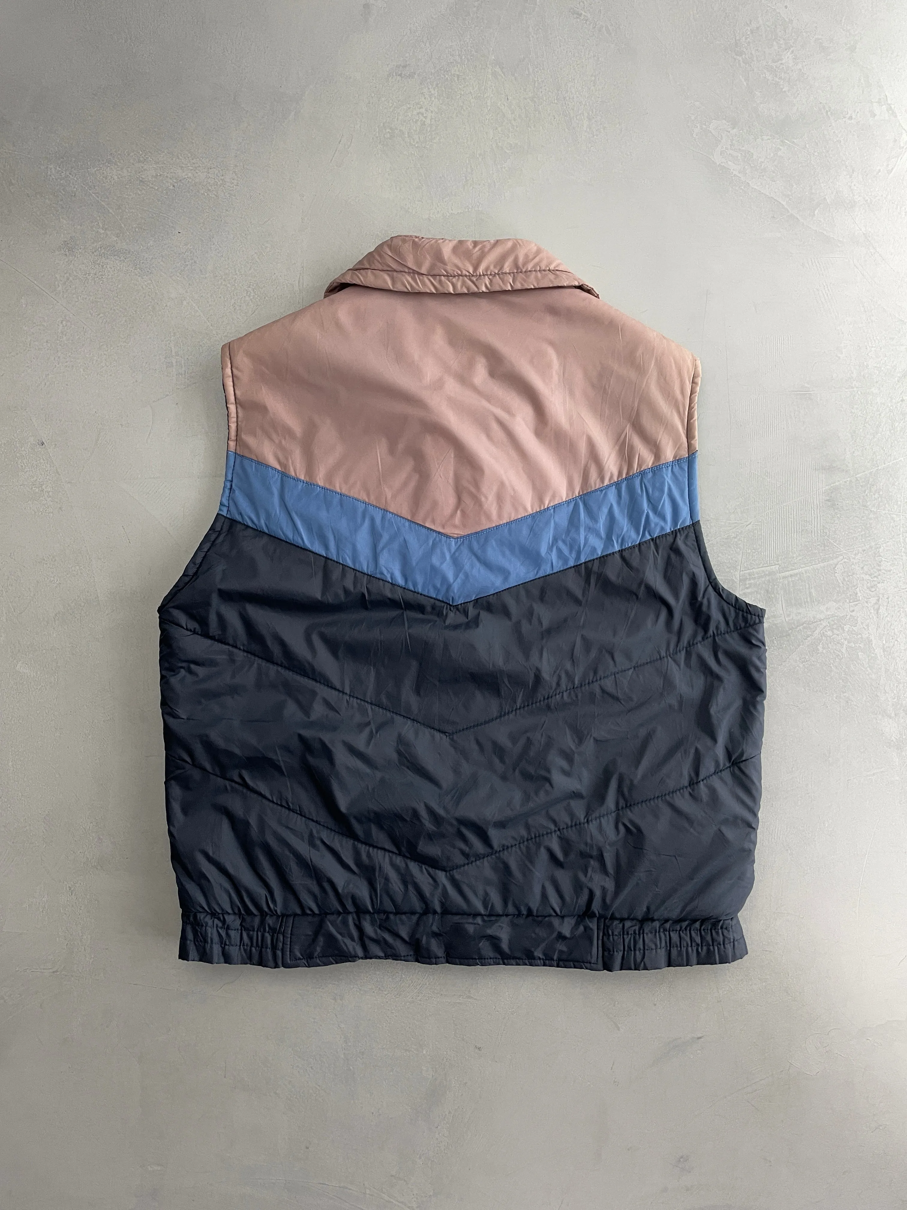 70's Crest Quilted Vest [L]