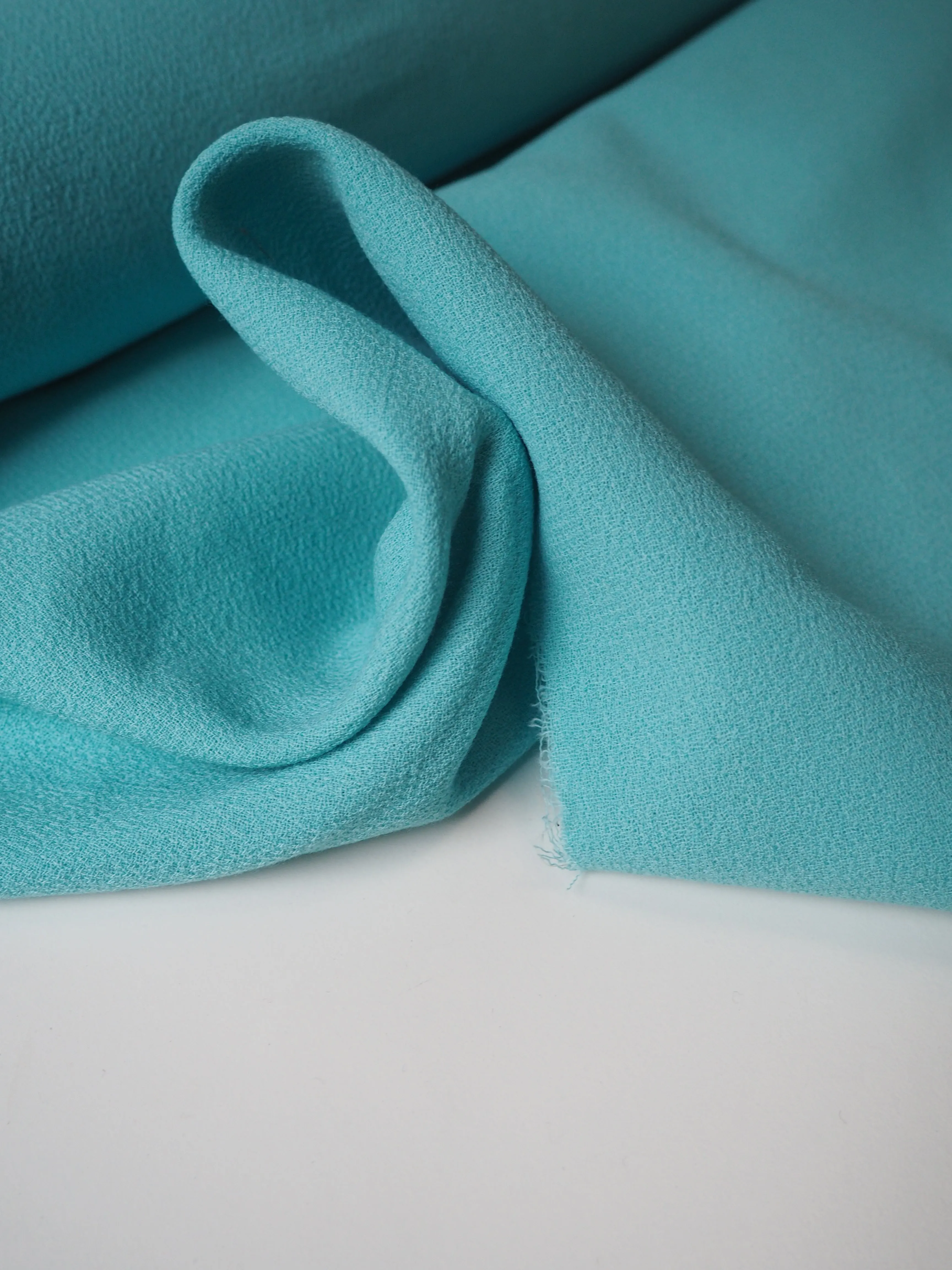 Aqua Double Wool Crepe