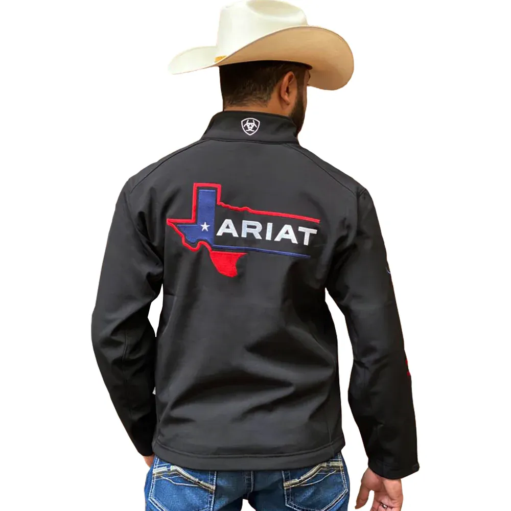 Ariat Men's Black Texas Flag 2.0 Softshell Jacket