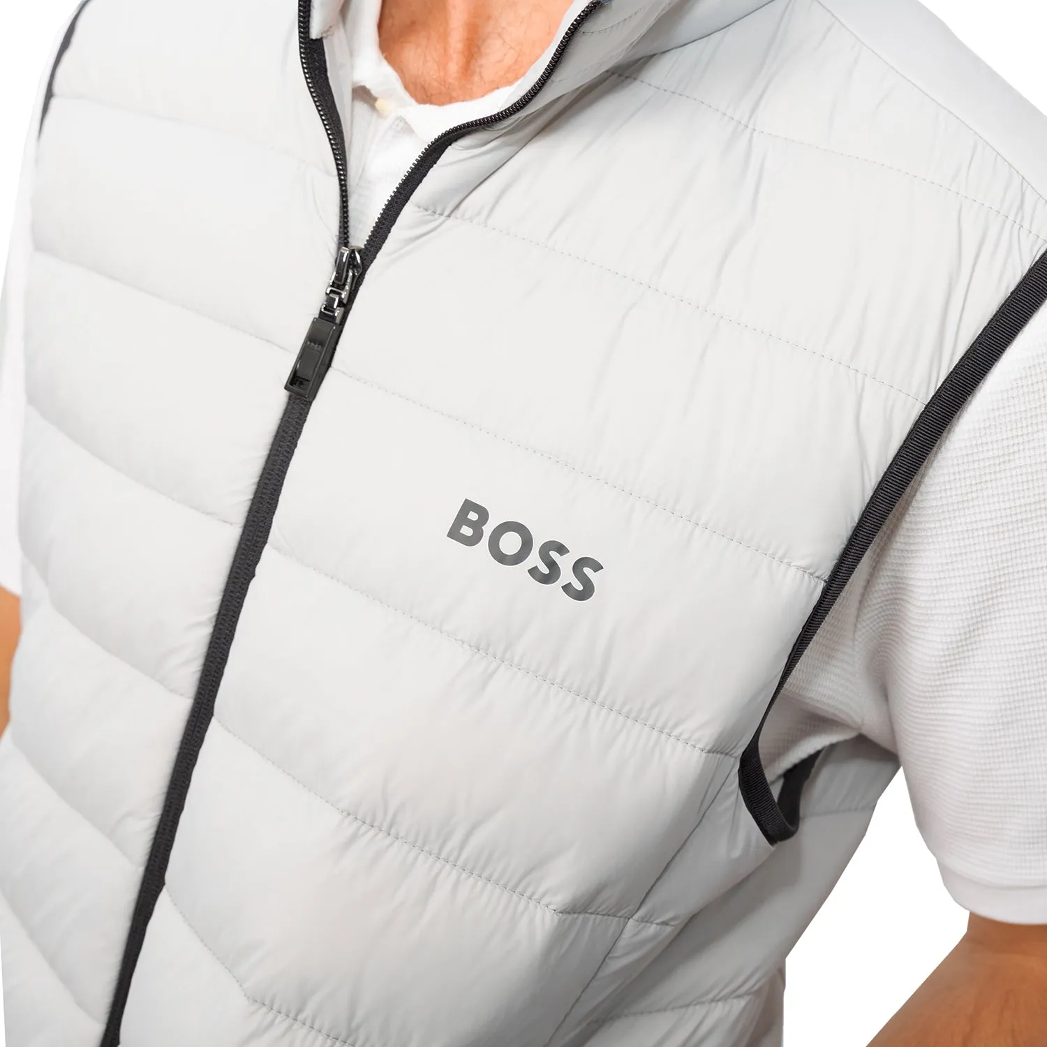 BOSS Thor Padded Golf Vest - Light/Pastel Grey