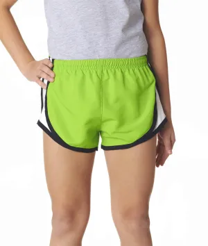 boxercraft youth velocity shorts - lime/black/white (s)