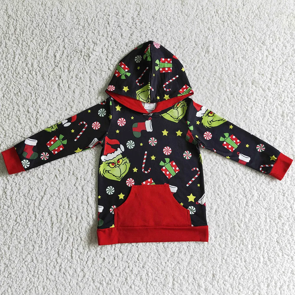 Christmas Baby Kids Hoodies Top Boutique Girls Boys Hooded Clothes Top BT0069