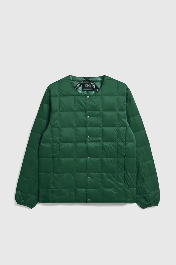 Crew Neck Down Jacket - K. Green