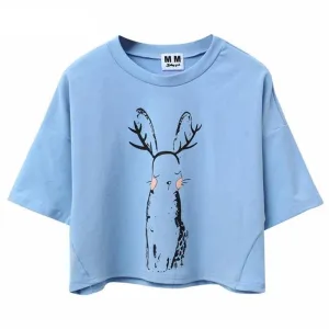 Cute Rabbit Printed Harajuku Crop Top Shirt