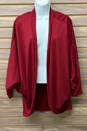 Dark Red Open Cardigan