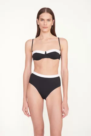 DEVON HIGH RISE BIKINI BOTTOM | BLACK WHITE