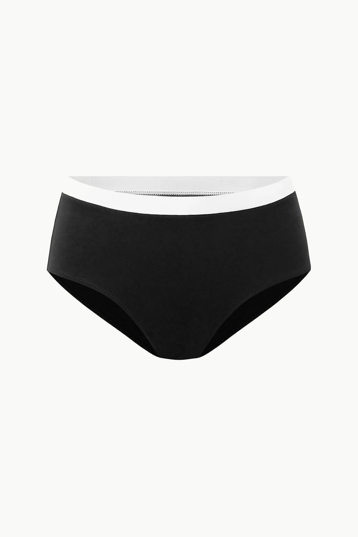 DEVON HIGH RISE BIKINI BOTTOM | BLACK WHITE