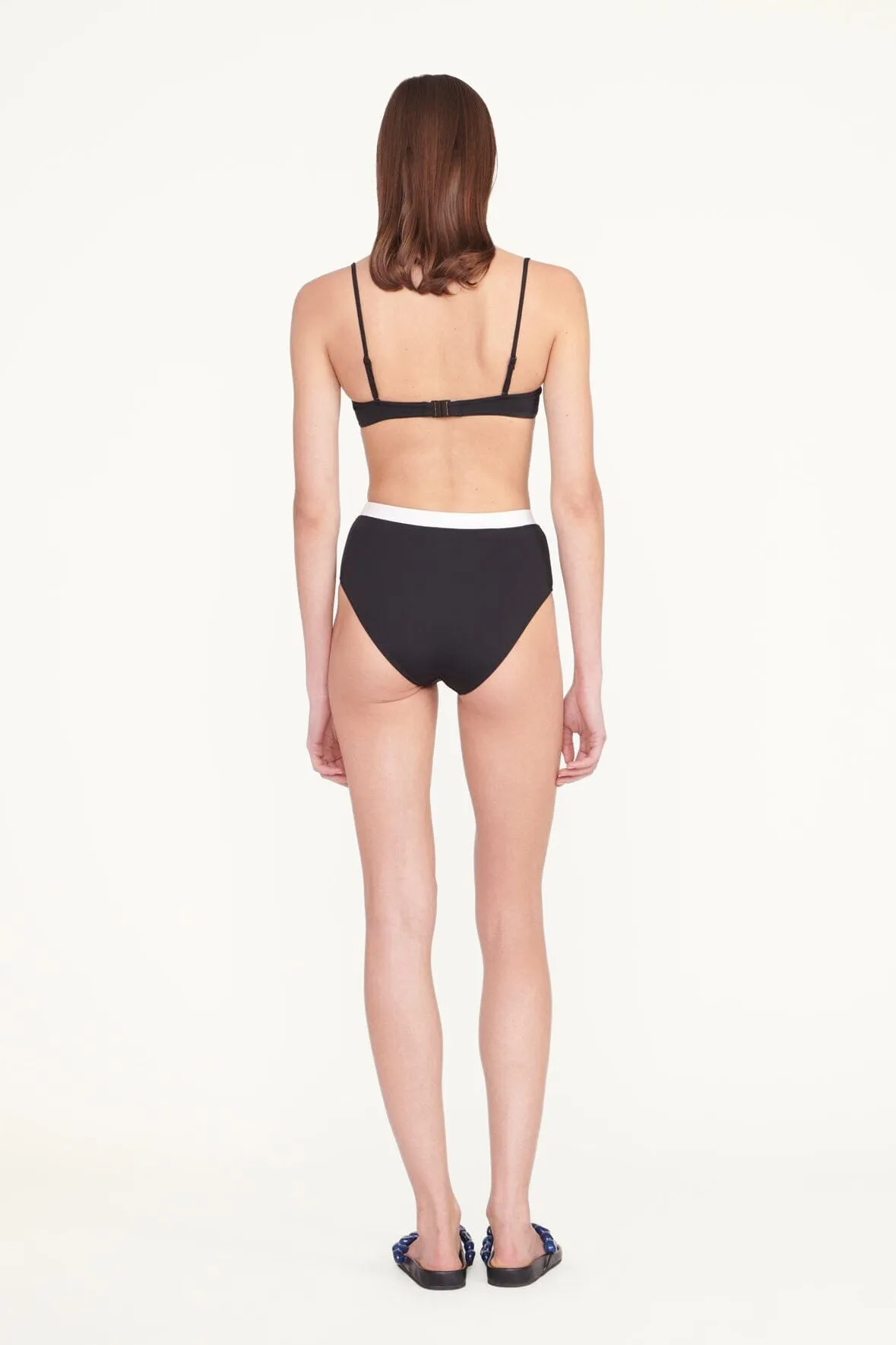 DEVON HIGH RISE BIKINI BOTTOM | BLACK WHITE