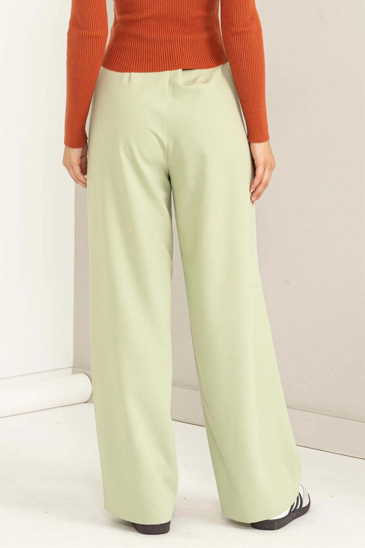 DZ23F538-High-waisted Wide-leg Pants