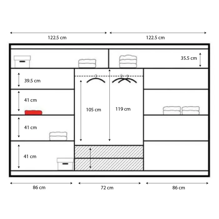 Erving 250cm Sliding Door Wardrobe White