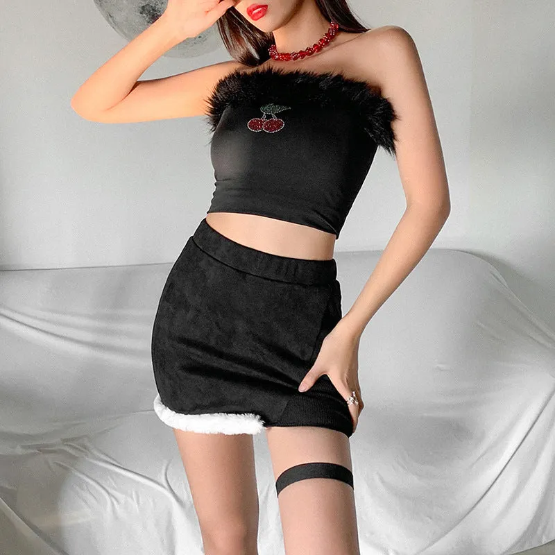 Europe Women Solid Colored Sexy Slim Look High Waist Hip Flattering Skirt