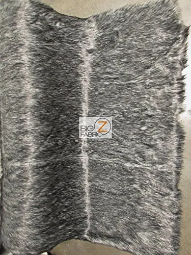 Gray Arctic Alaskan Husky Long Pile Faux Fur Fabric / Sold By The Yard