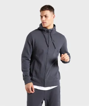 Gymshark Laundered Zip Hoodie - Charcoal