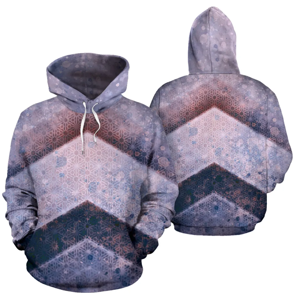 Hexagons and Paint Blobs - Purple | Hoodie | Mandalazed