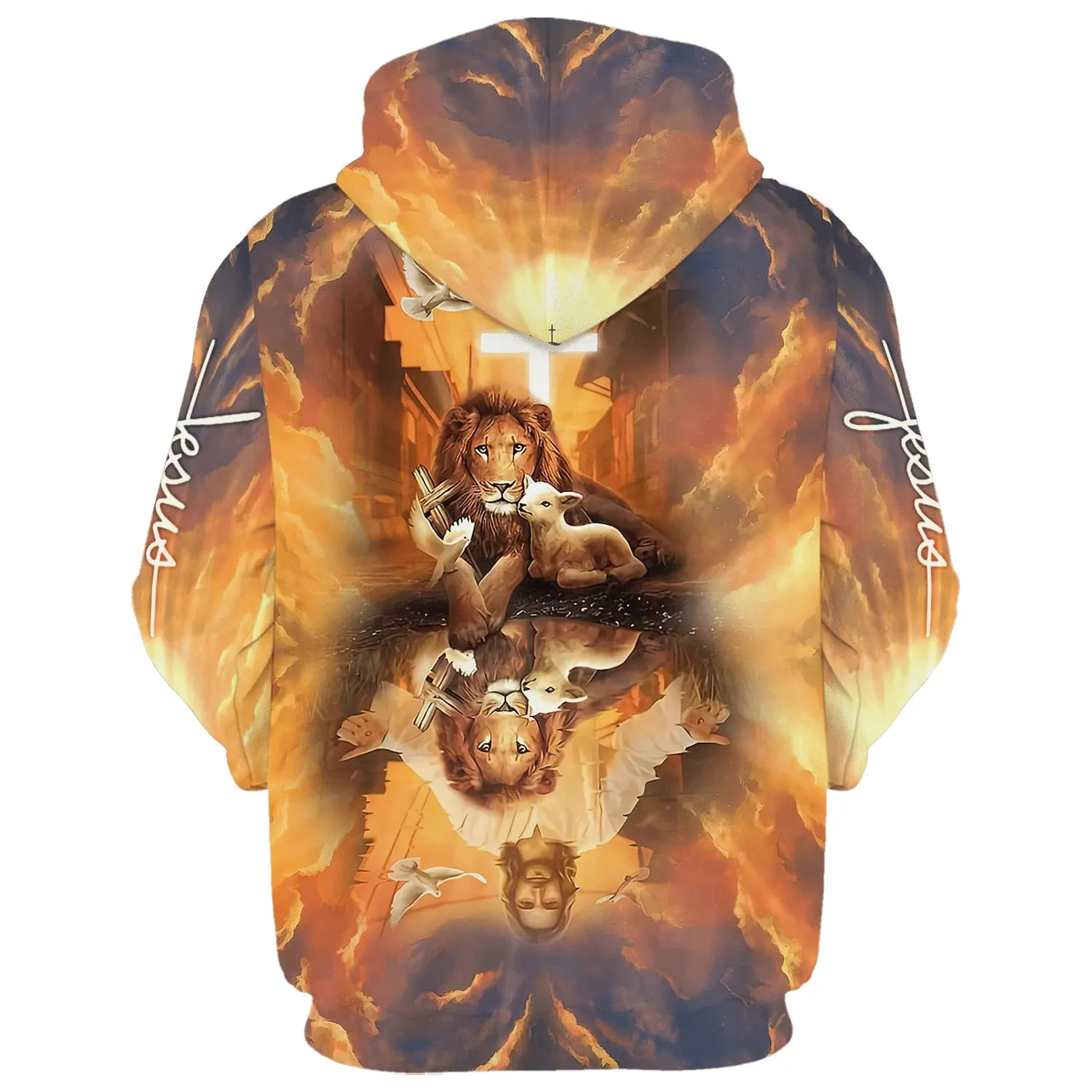 Jesus Lion King And Lamb Cross 3D Hoodies Jesus Hoodie Men & Women Christian Hoodie 3D Printed Hoodie