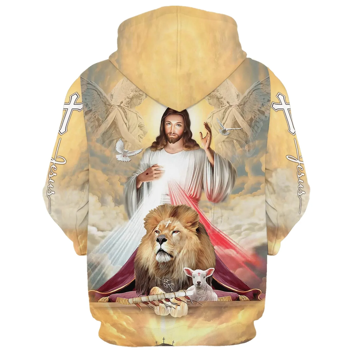 Jesus The Lion Of Judah The Lamb Of God Hoodies Jesus Hoodie Men & Women Christian Hoodie 3D Printed Hoodie