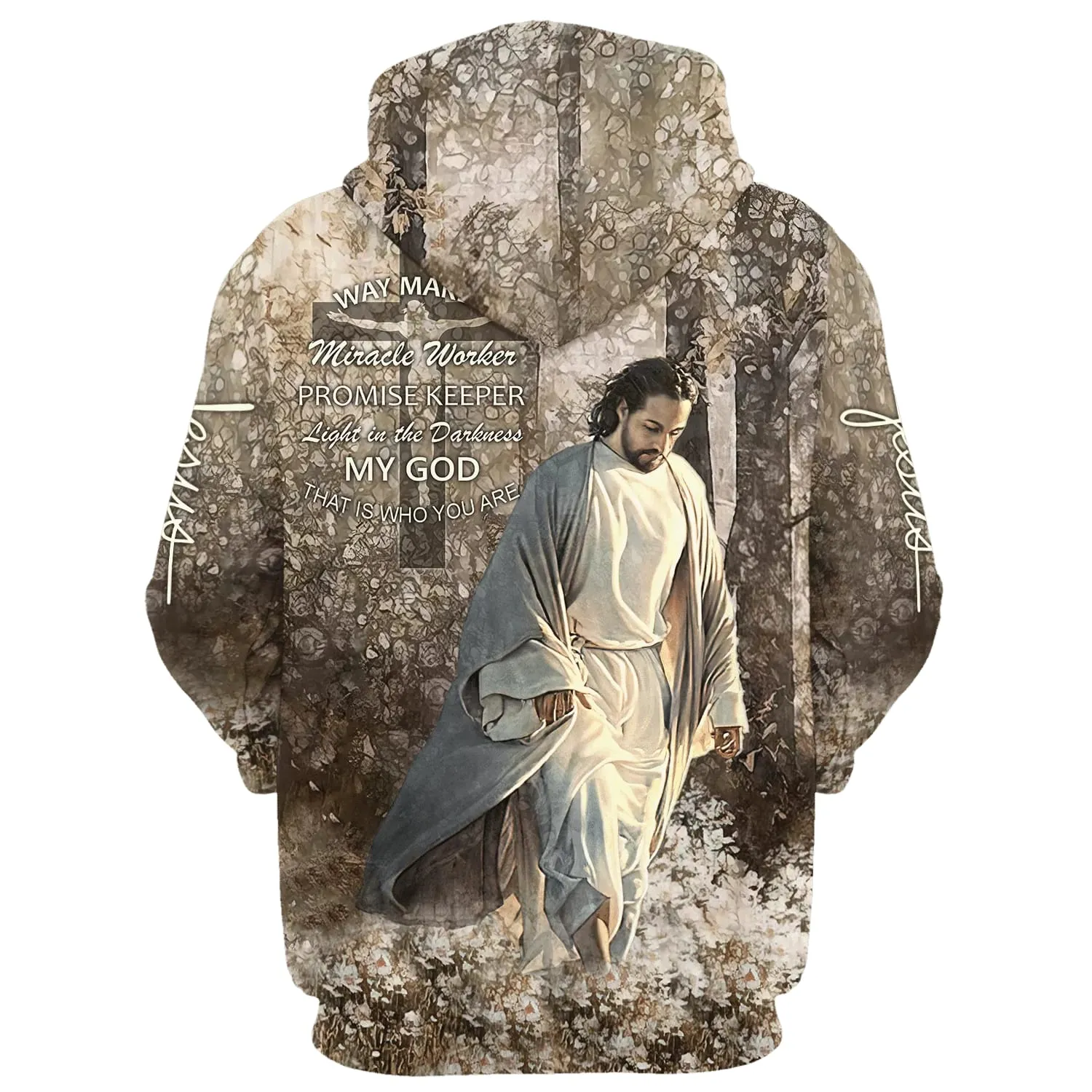 Jesus Walking Through The Fields Hoodie Way Maker Miracle Worker Hoodies Jesus Hoodie Men & Women Christian Hoodie 3D Printed Hoodie