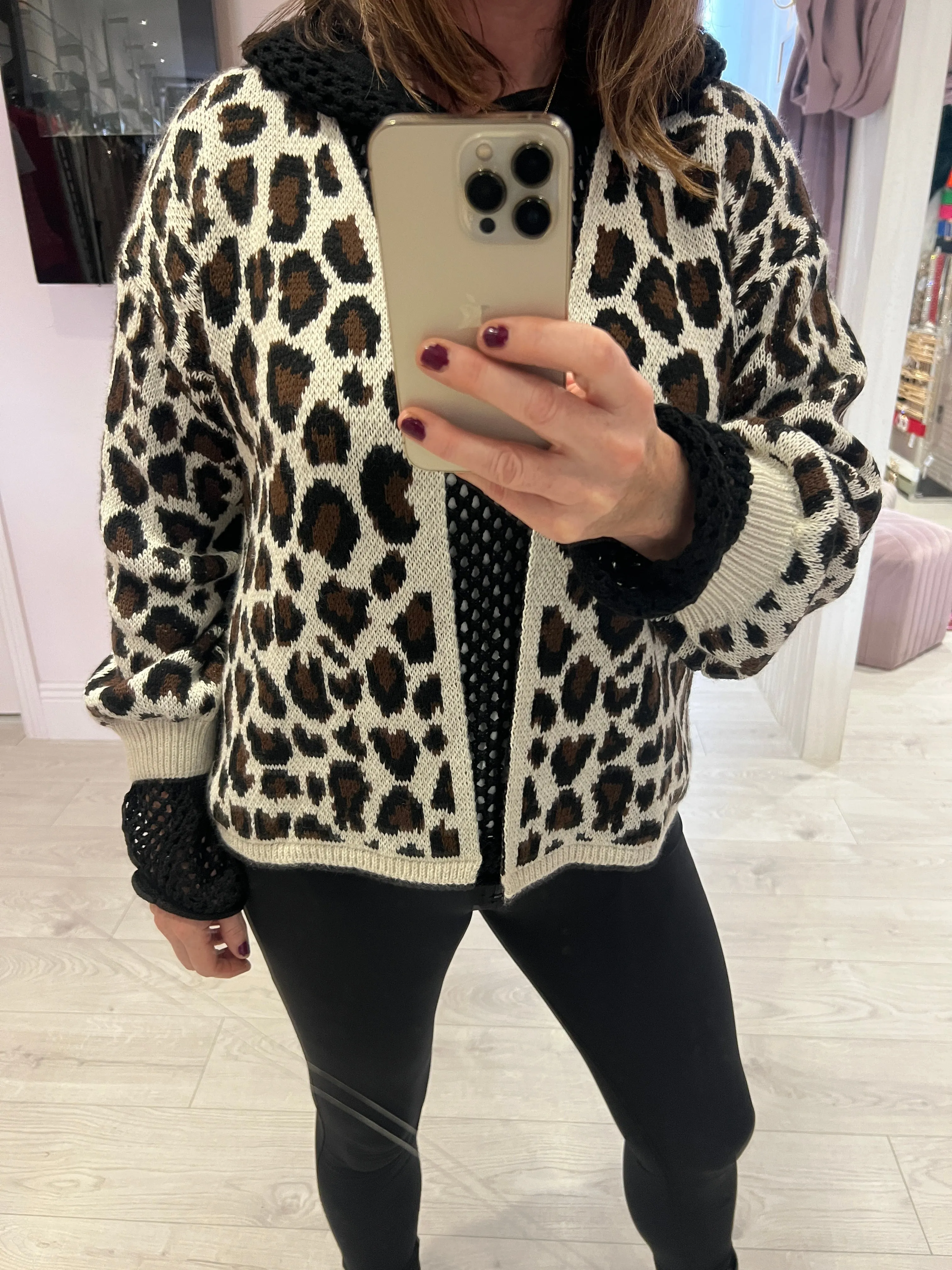 Margot Leopard Print Cardigan