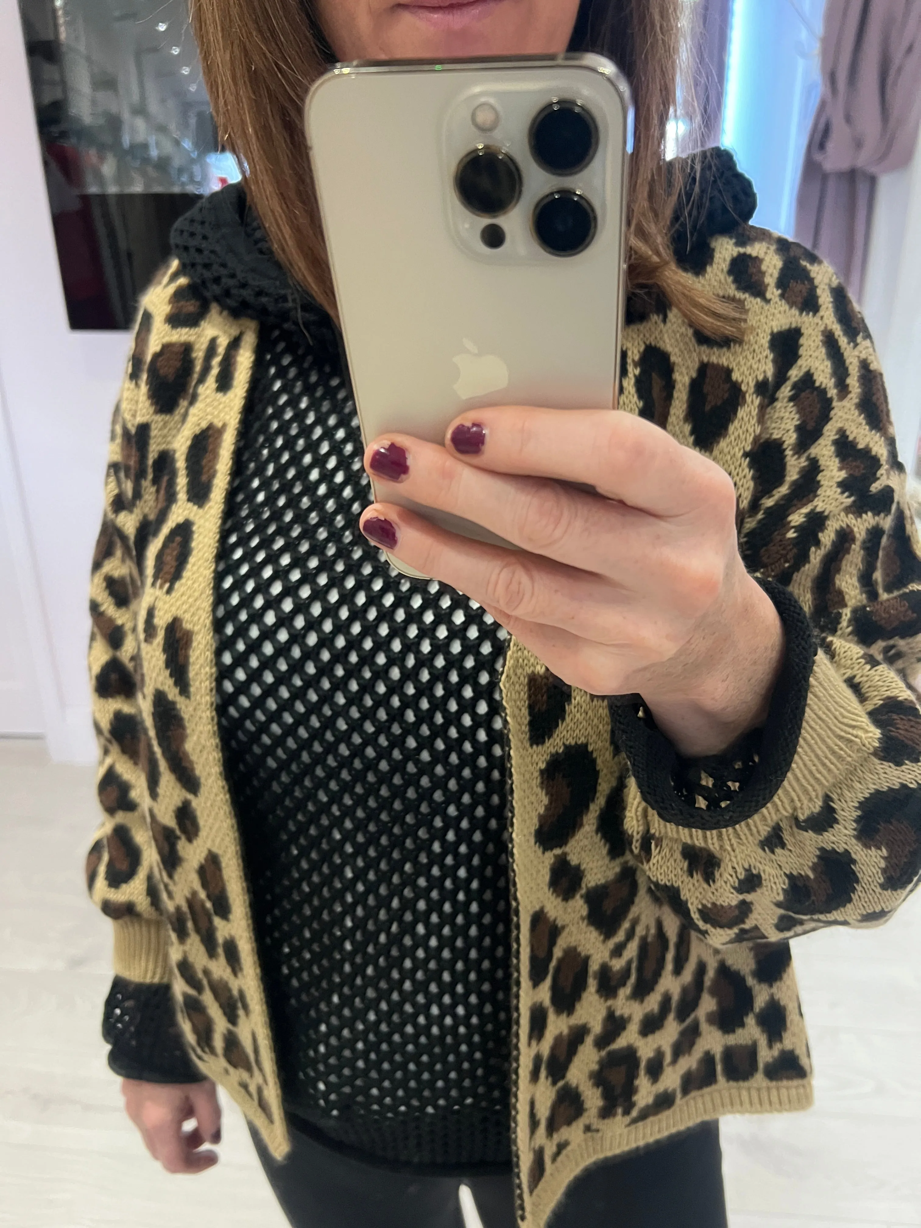 Margot Leopard Print Cardigan