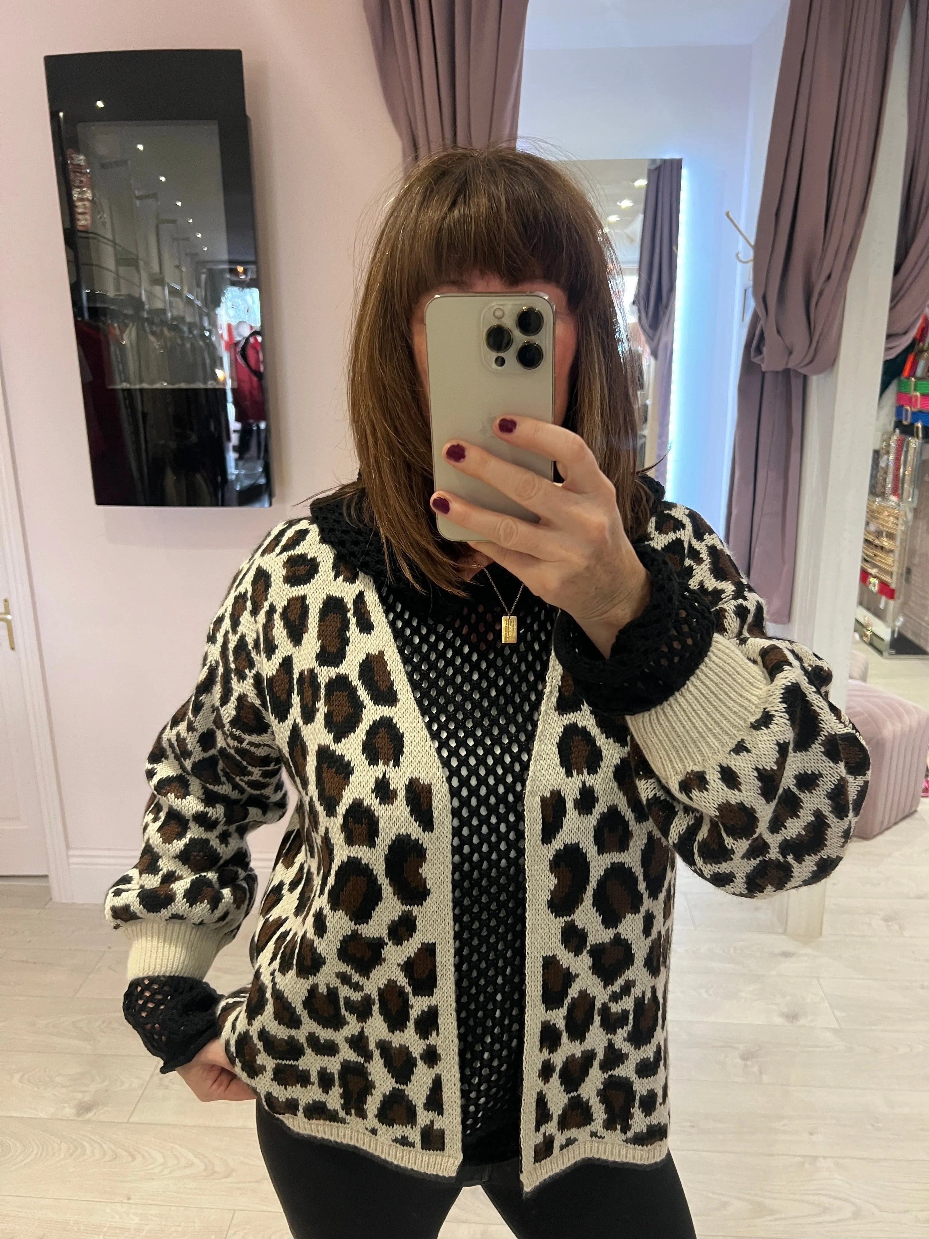 Margot Leopard Print Cardigan