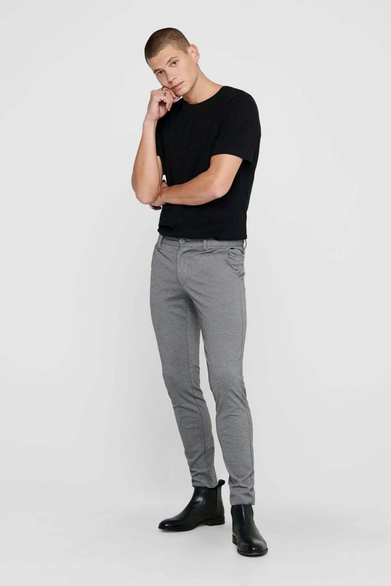 Mark Trousers - Light grey (stretch trousers)