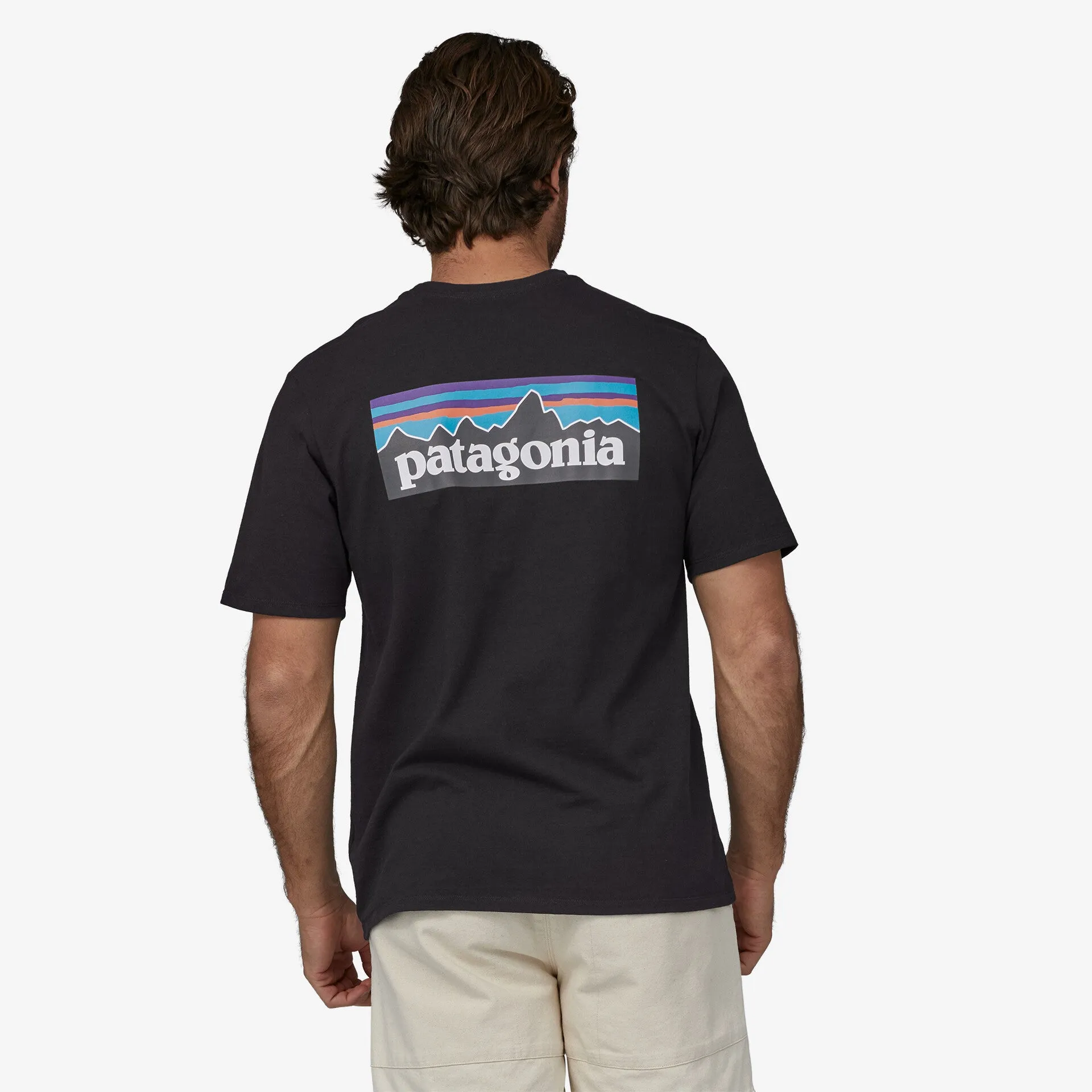 Men's P-6 Responsibili Patagonia Logo T-Shirt in Lago Teal