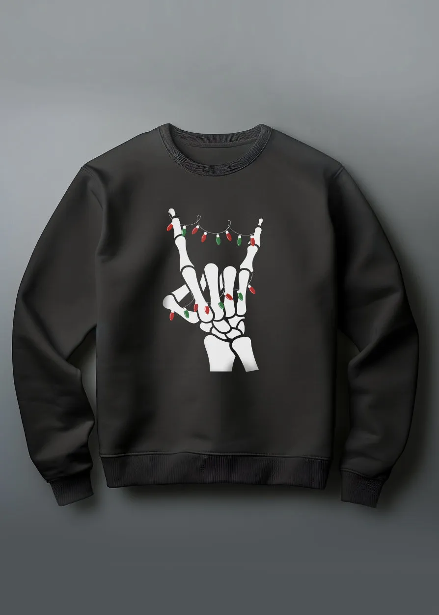 Metal Horns Skeleton Christmas Sweater