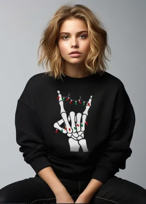 Metal Horns Skeleton Christmas Sweater