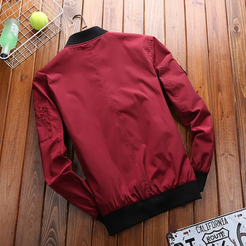 Military Jacket Men Spring Autumn Fashion Stand Collar  Embroidery Baseball Bomber Jackets And Coats Plus Size M-4XL