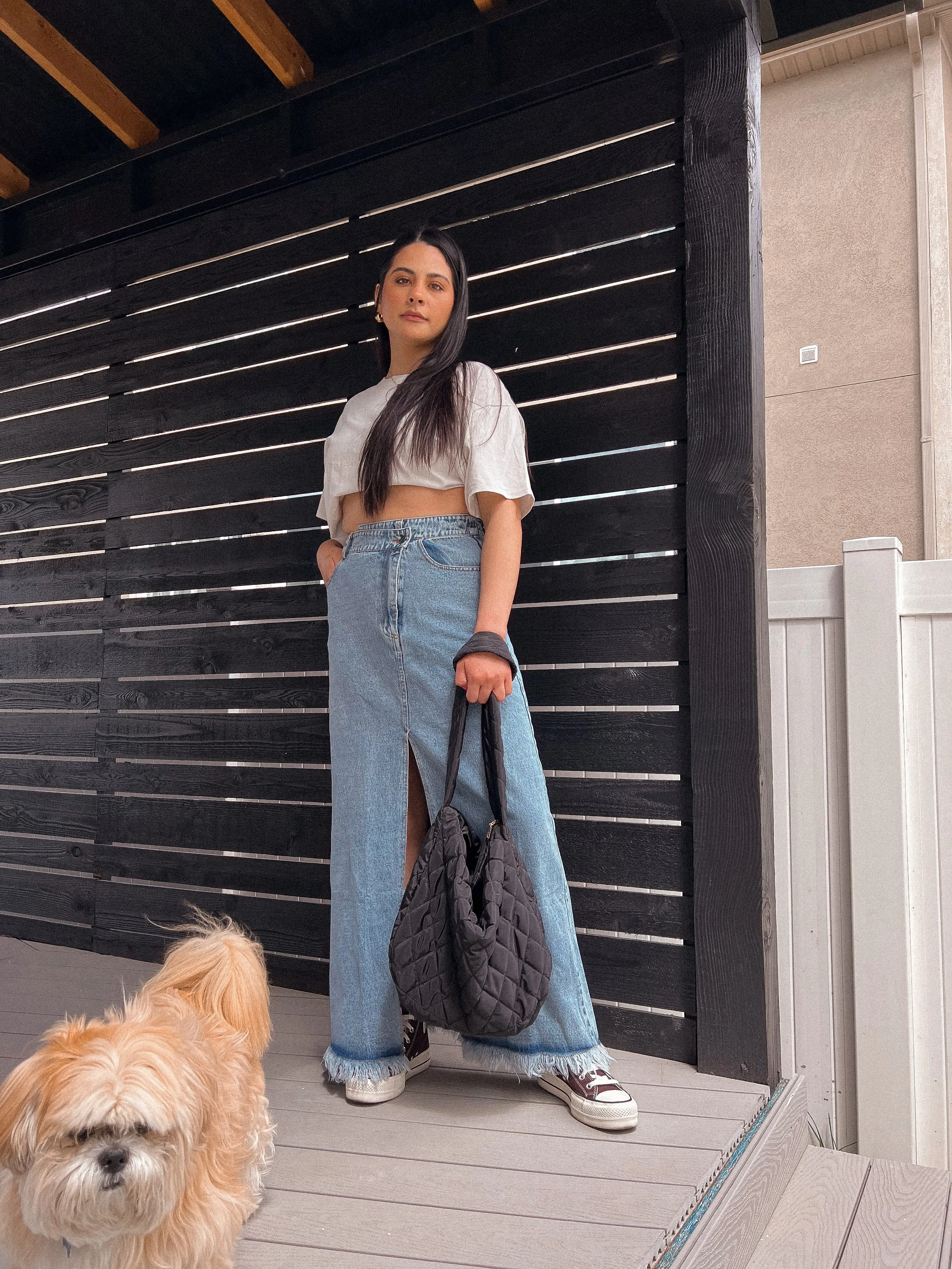 On Track Maxi Denim Skirt