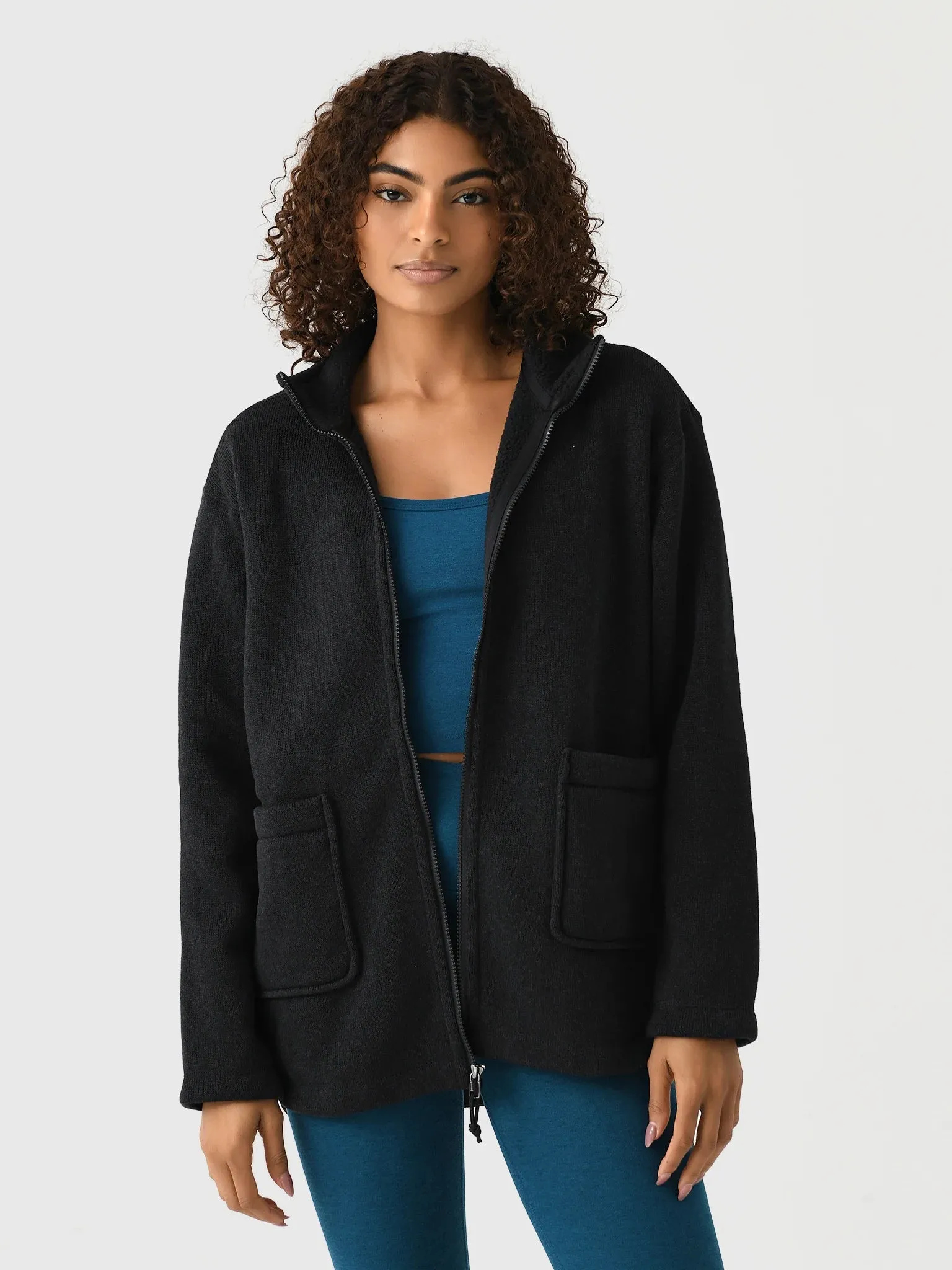 Patagonia Women's Better Sweater Oversized Fleece Coat - BLACK