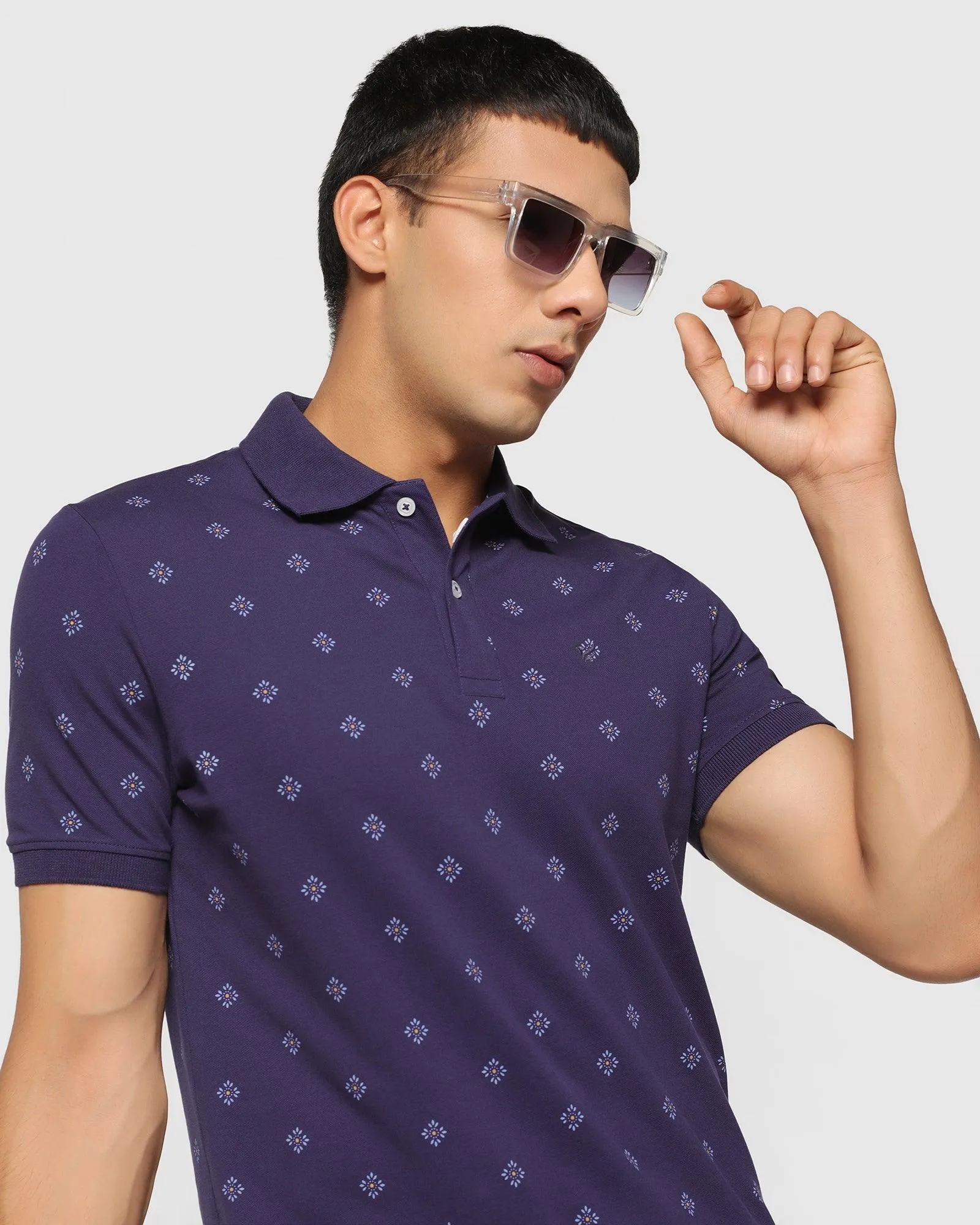 Polo Ink Blue Printed T-Shirt - Jervin