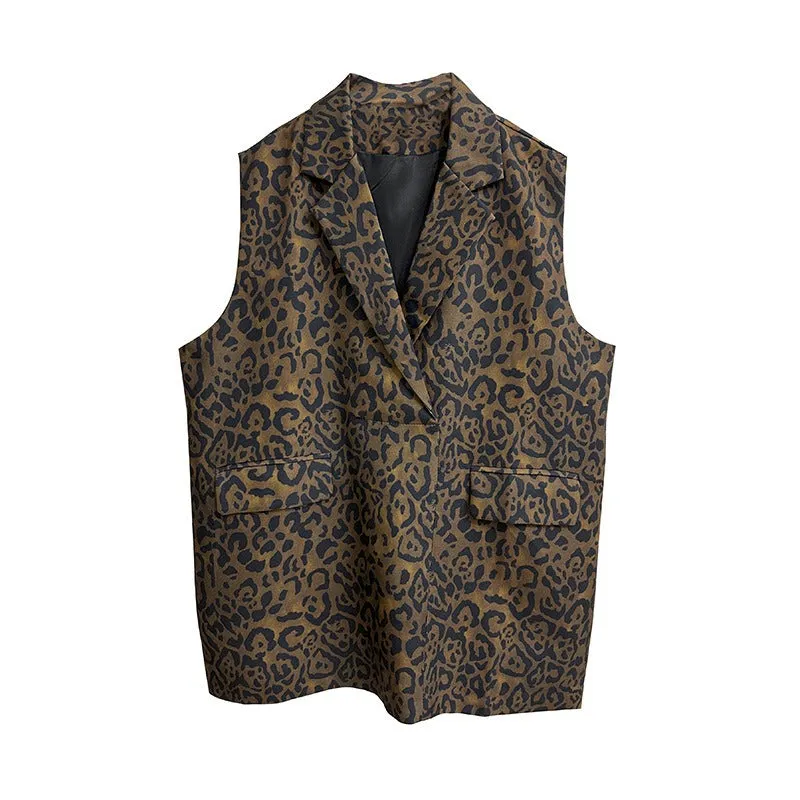 Pre Order:  Casual Leopard Print Vest Dress