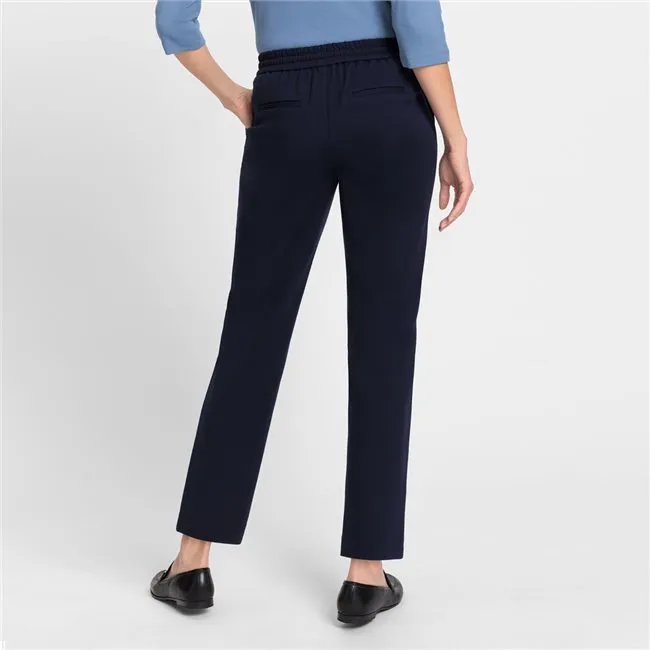 Pull On Cropped Trouser in Ink Blue