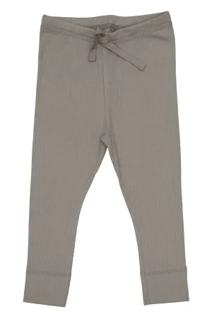 RIB JERSEY LEGGINGS W. STRING - LT. GREY