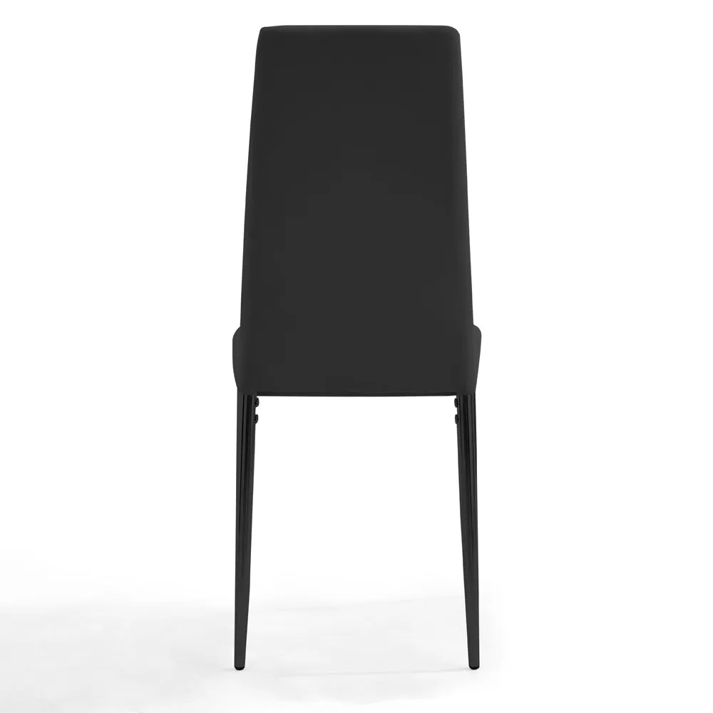 Rocco Concrete Effect Dining Table & 6 Sierra Chairs, Black with Black Legs