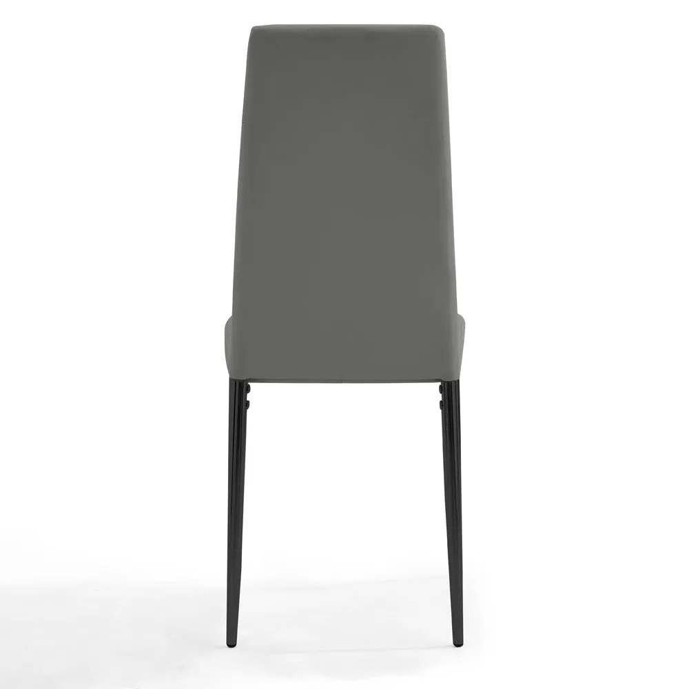 Rocco Concrete Effect Dining Table & 6 Sierra Chairs, Grey with Black Legs