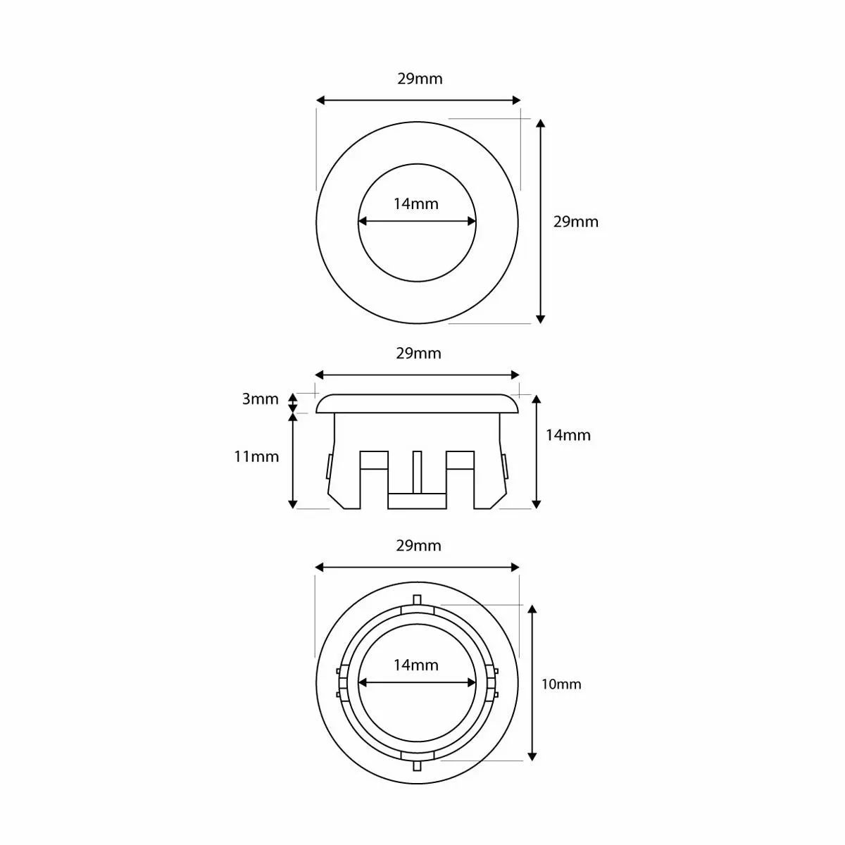 Scudo Round Overflow Insert in Brass - OVERFLOWRND-BRASS