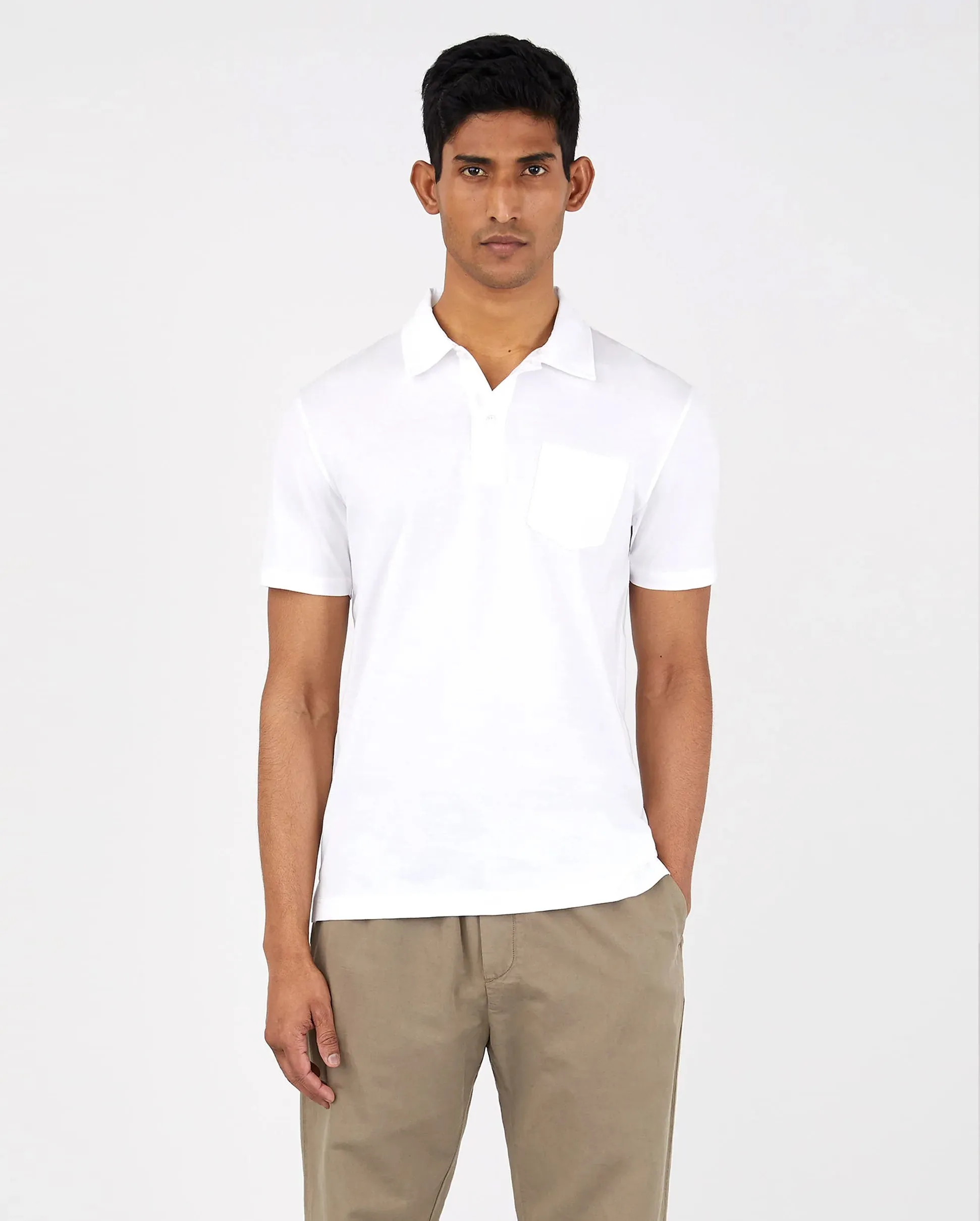 SEA ISLAND SS POLO SHIRT / WHITE