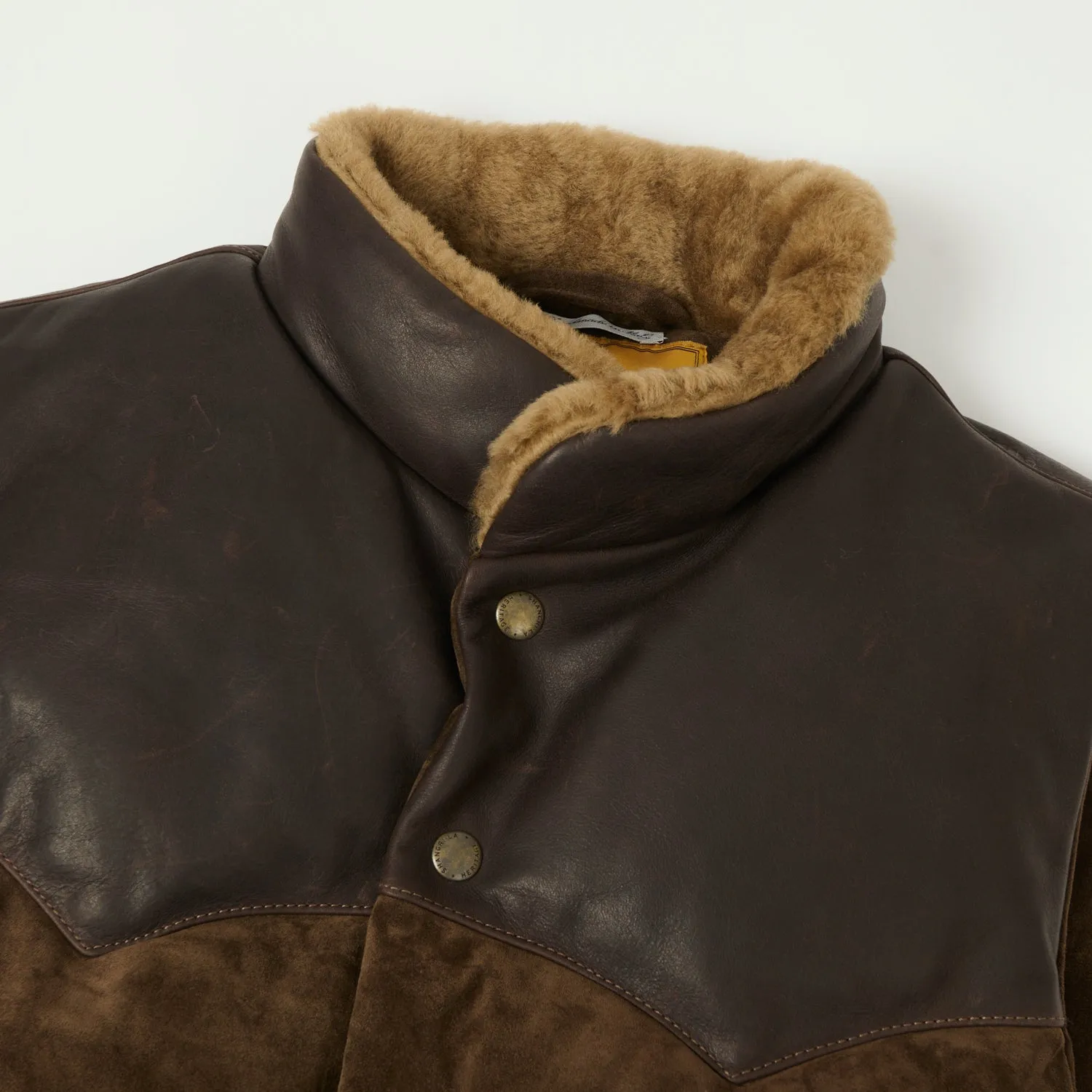 Shangri-La Heritage 'Bivacco' Western Down Suede Vest - Testa di Moro Brown