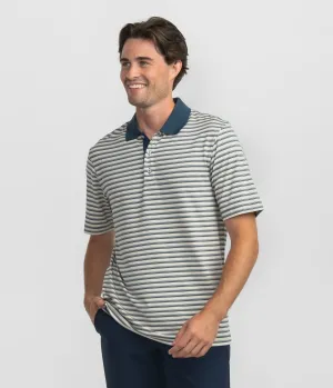 Somerset Stripe Polo - Oxford Tan