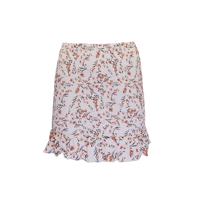 Stretchable Elastic Hip Flattering Floral Skirt INS Slim Look Sexy Fishtail Skirt