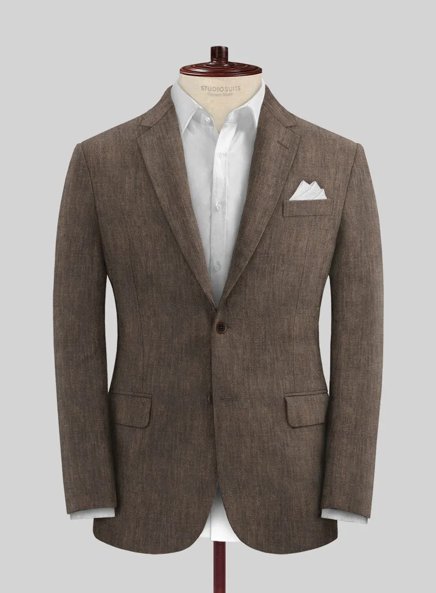 Stylbiella Spring Brown Linen Jacket