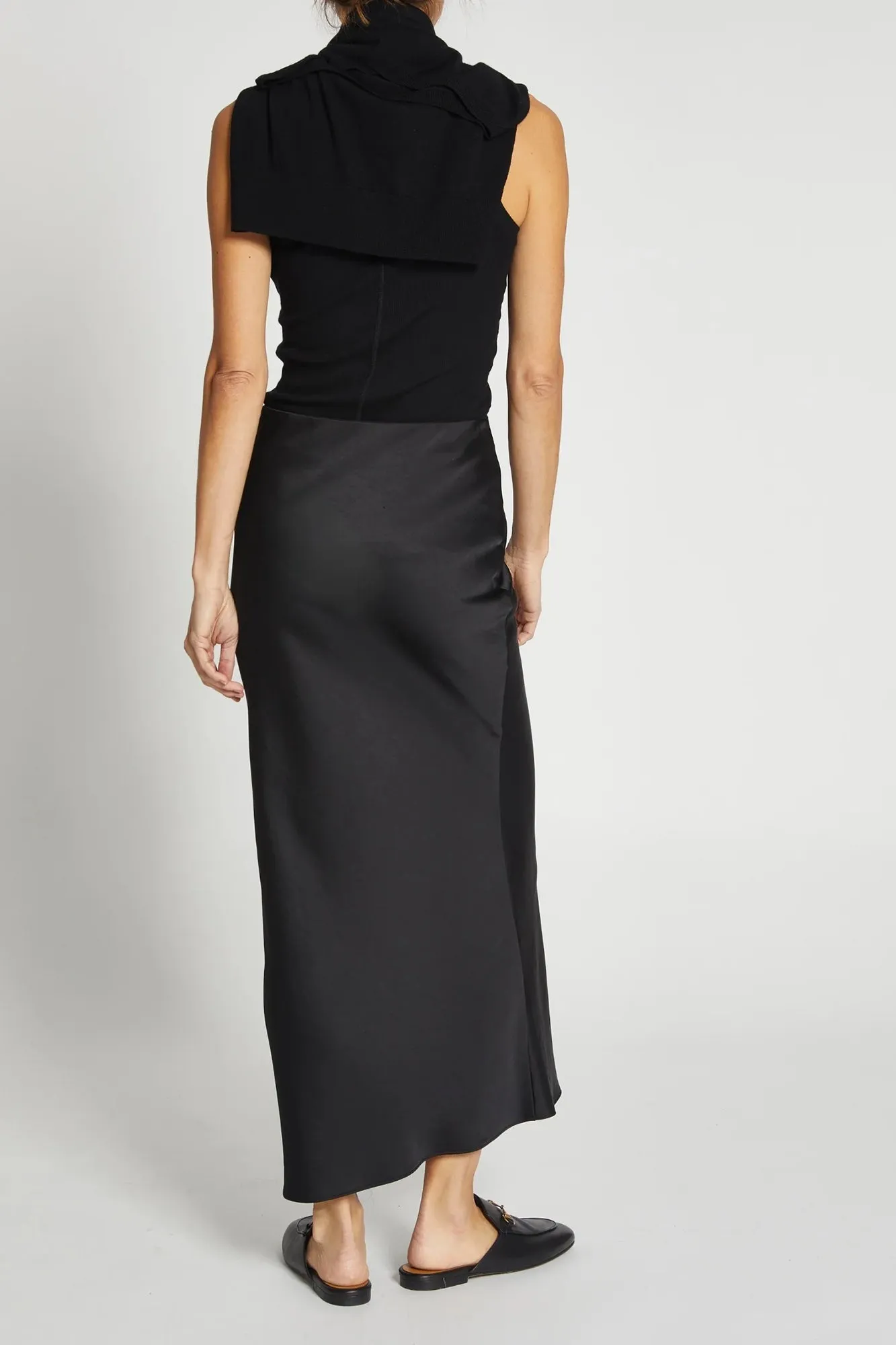 Talia Charmeuse Maxi Skirt Black