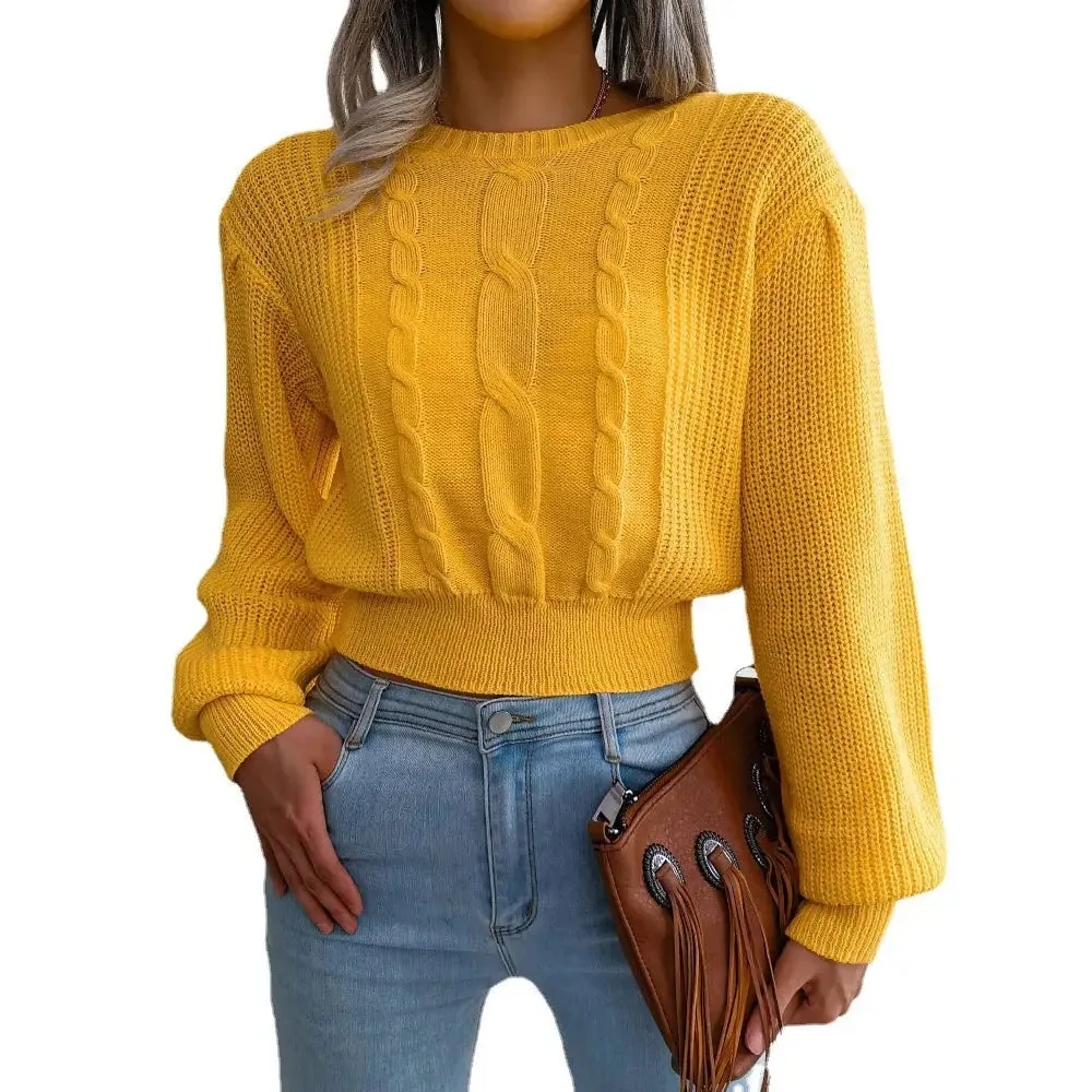 Trendy Lantern Sleeves Stylish Sweater