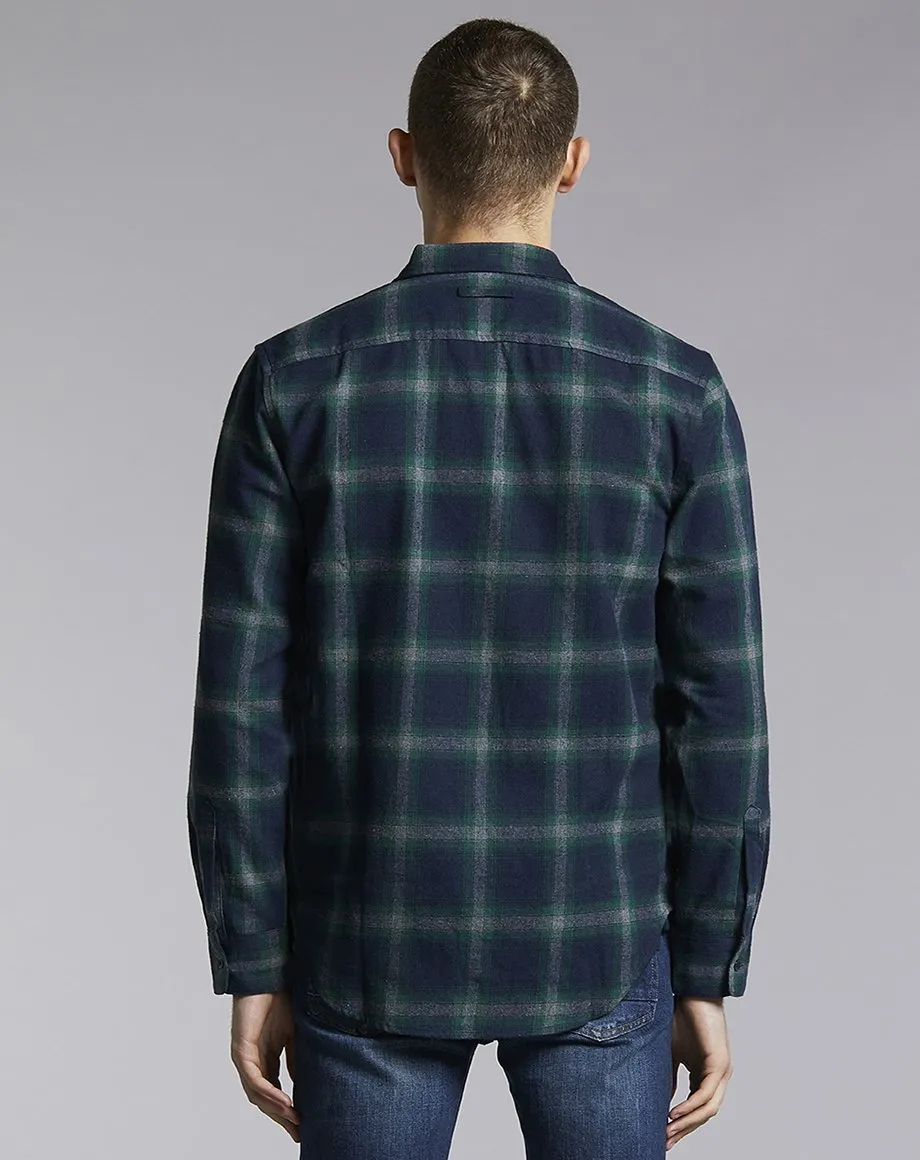 UEMATSU CHECK MENS SHIRT | NAVY