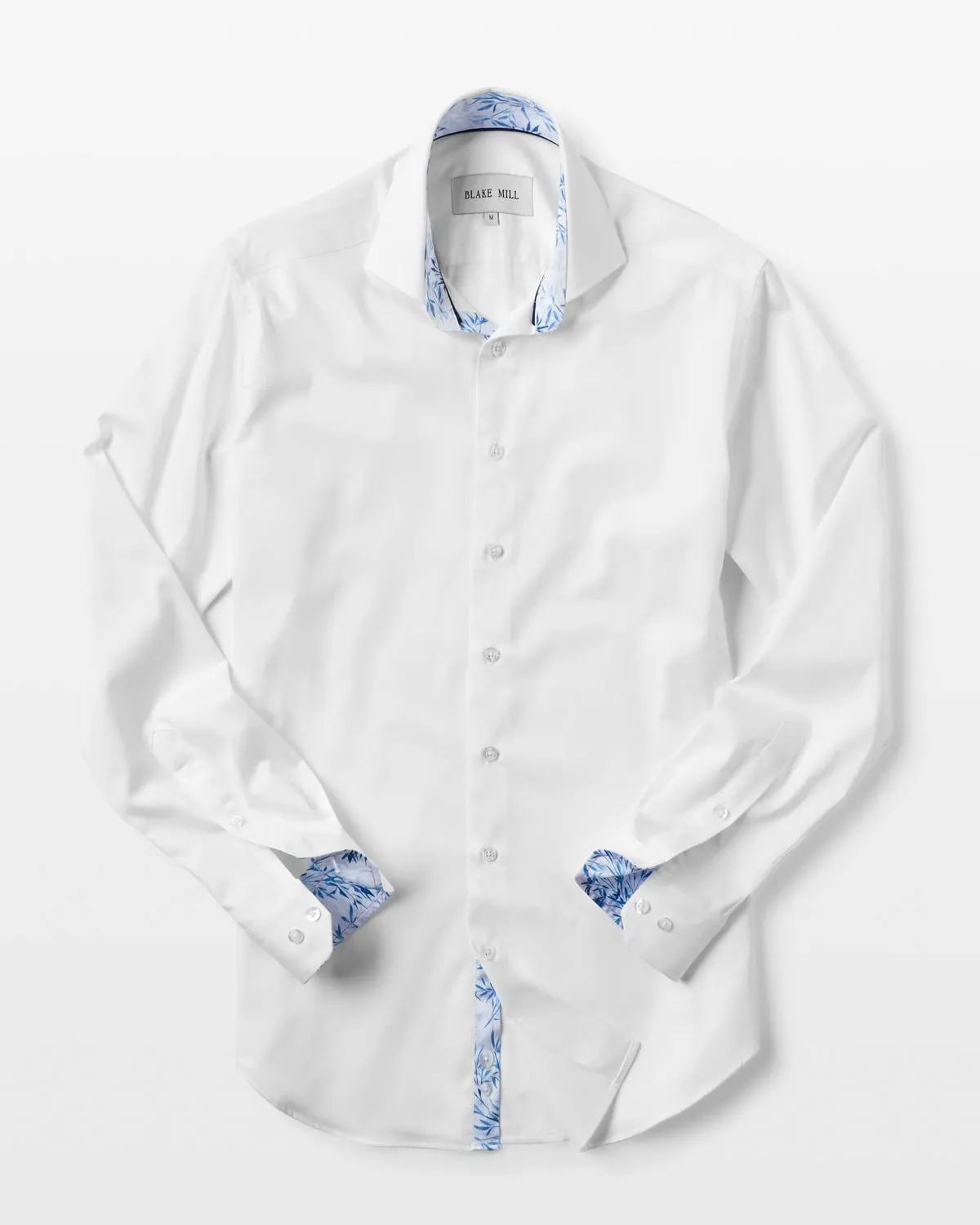 White Sateen Shirt with Blue Savanna Accents